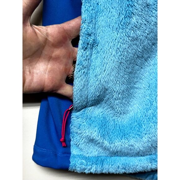 THE NORTH FACE Sherpa Fleece Zip Front Sleeveless Vest Turquoise/Blue/Pink, Sz S - Picture 2 of 9